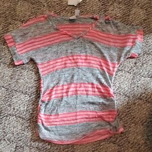 Striped v-neck shirt